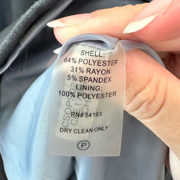 CALVIN KLEIN | Plus Size Heather Gray Classic Professional Button Blazer | 18W - Picture 6 of 6